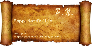 Papp Natália névjegykártya
