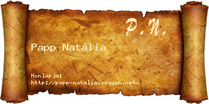 Papp Natália névjegykártya