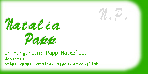 natalia papp business card